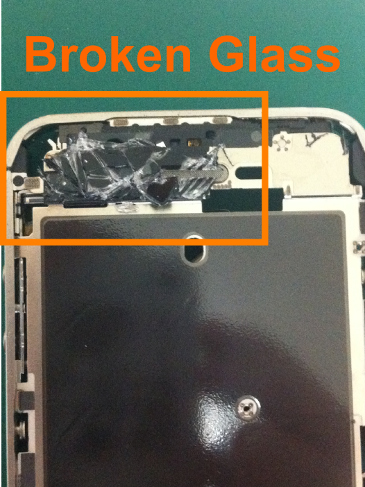 【iphone修理西宮店】粉々のガラスが本体の中に。塚口より