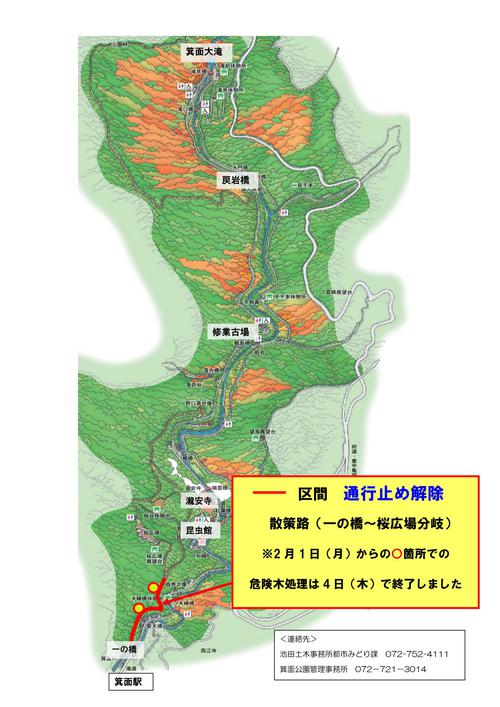 危険木処理にともなう散策路一部通行止めは解除しました 危険木処理にともなう散策路一部通行止めは解除しました