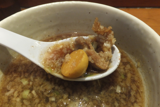 日本橋・恵美須町　「清麺屋（せいめんや）」　一番人気の鶏もつつけ麺が旨い！