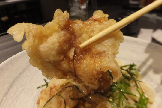 新大阪　「新大阪　のぶ風」　お得な寄り道セットと細麺で鶏天生醤油！