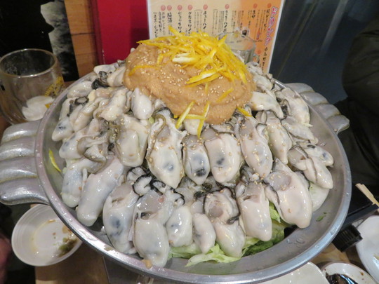 大国町・木津市場　「呑み処　まるや」　寒い日には絶品の牡蠣味噌鍋を頂きました！